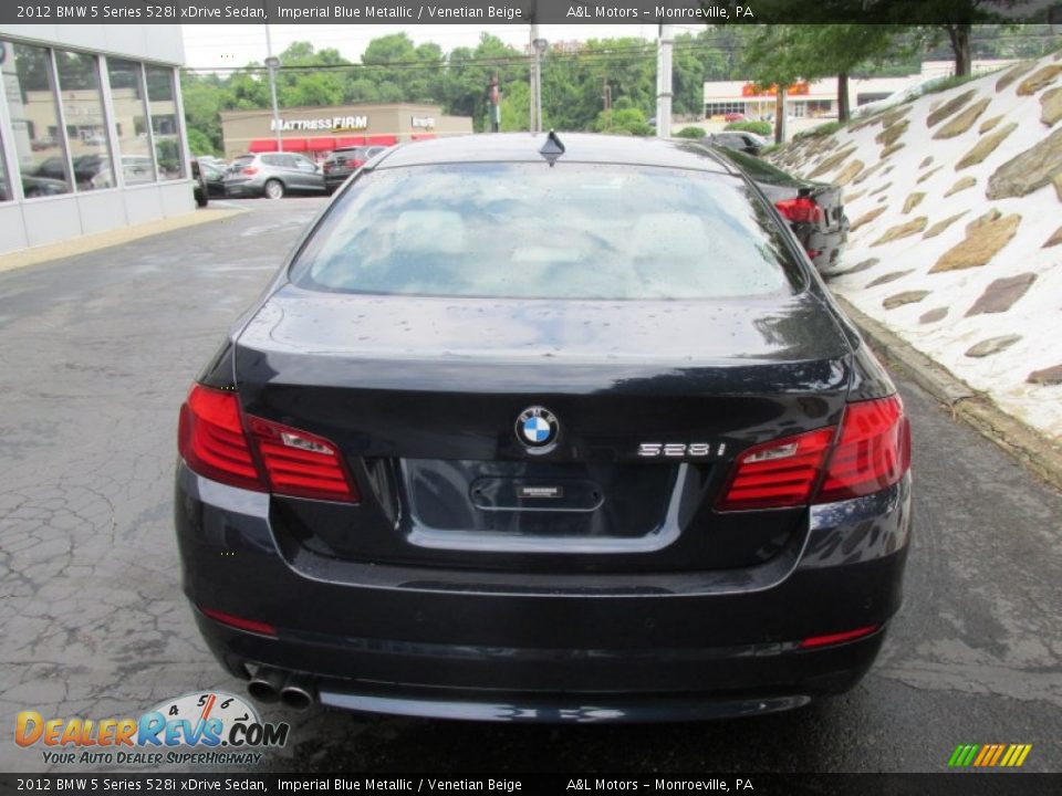 2012 BMW 5 Series 528i xDrive Sedan Imperial Blue Metallic / Venetian Beige Photo #5