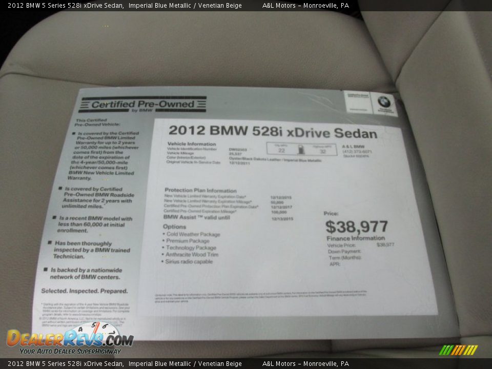 2012 BMW 5 Series 528i xDrive Sedan Imperial Blue Metallic / Venetian Beige Photo #11