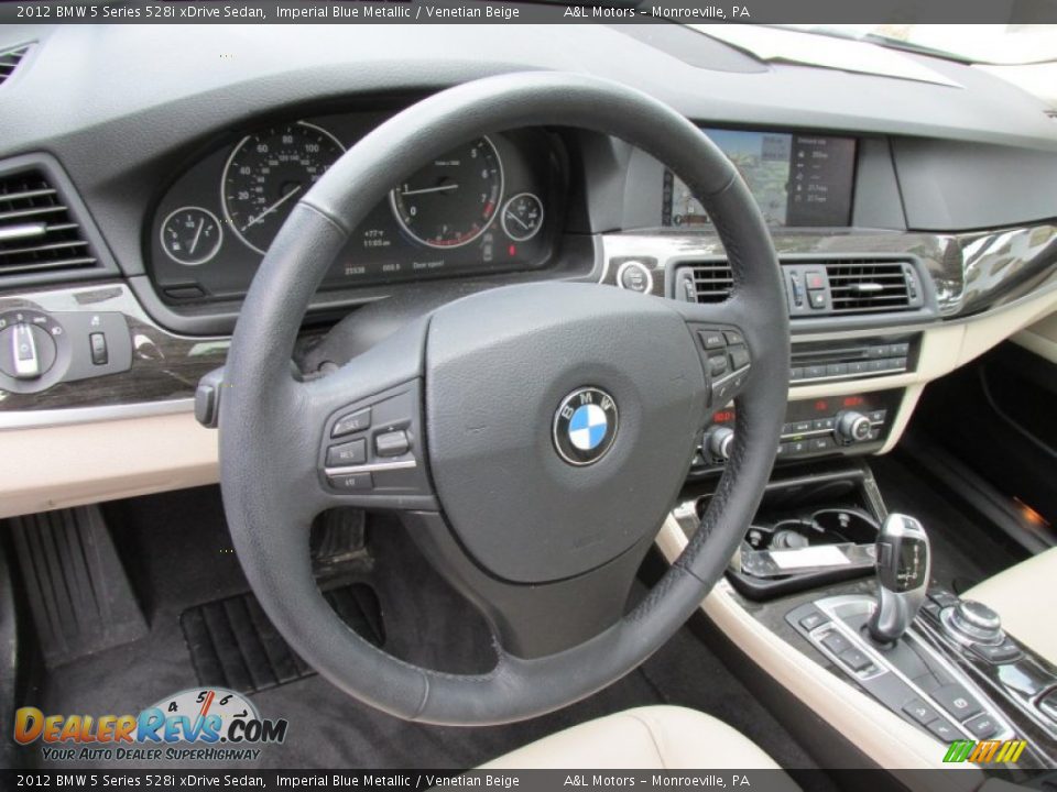 2012 BMW 5 Series 528i xDrive Sedan Imperial Blue Metallic / Venetian Beige Photo #15