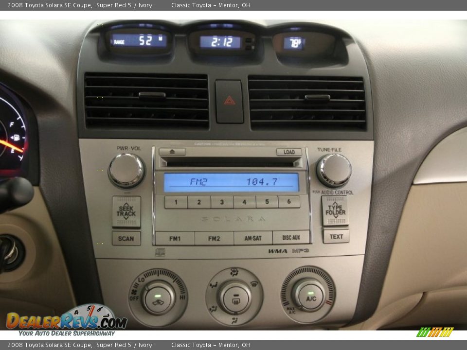 Controls of 2008 Toyota Solara SE Coupe Photo #9