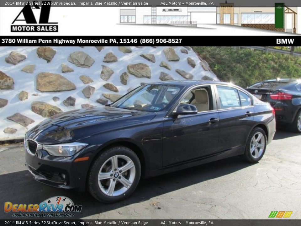 2014 BMW 3 Series 328i xDrive Sedan Imperial Blue Metallic / Venetian Beige Photo #1