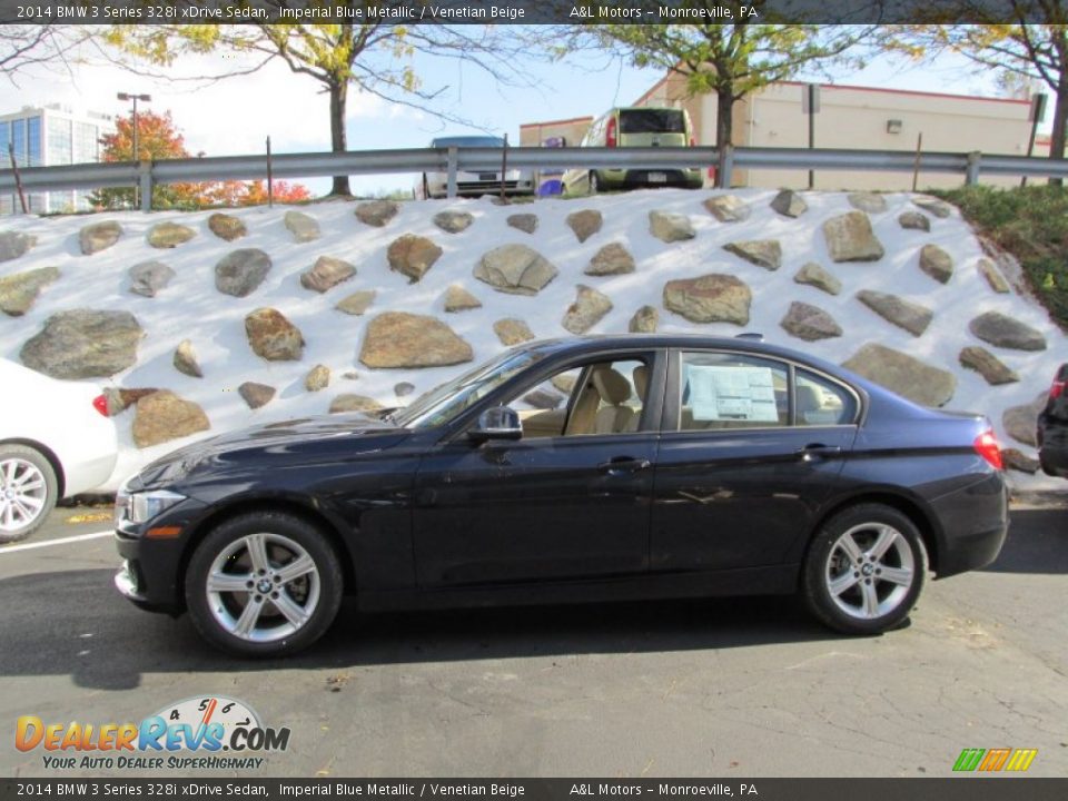 2014 BMW 3 Series 328i xDrive Sedan Imperial Blue Metallic / Venetian Beige Photo #2