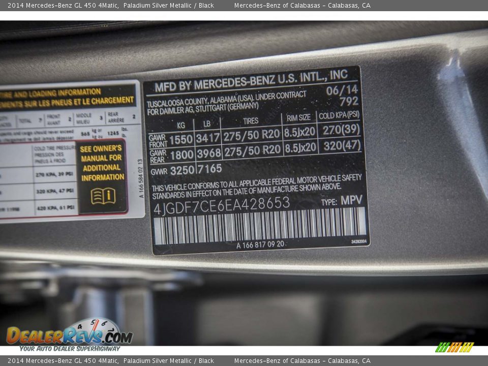2014 Mercedes-Benz GL 450 4Matic Paladium Silver Metallic / Black Photo #7