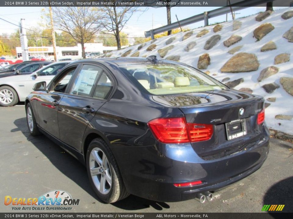 2014 BMW 3 Series 328i xDrive Sedan Imperial Blue Metallic / Venetian Beige Photo #4