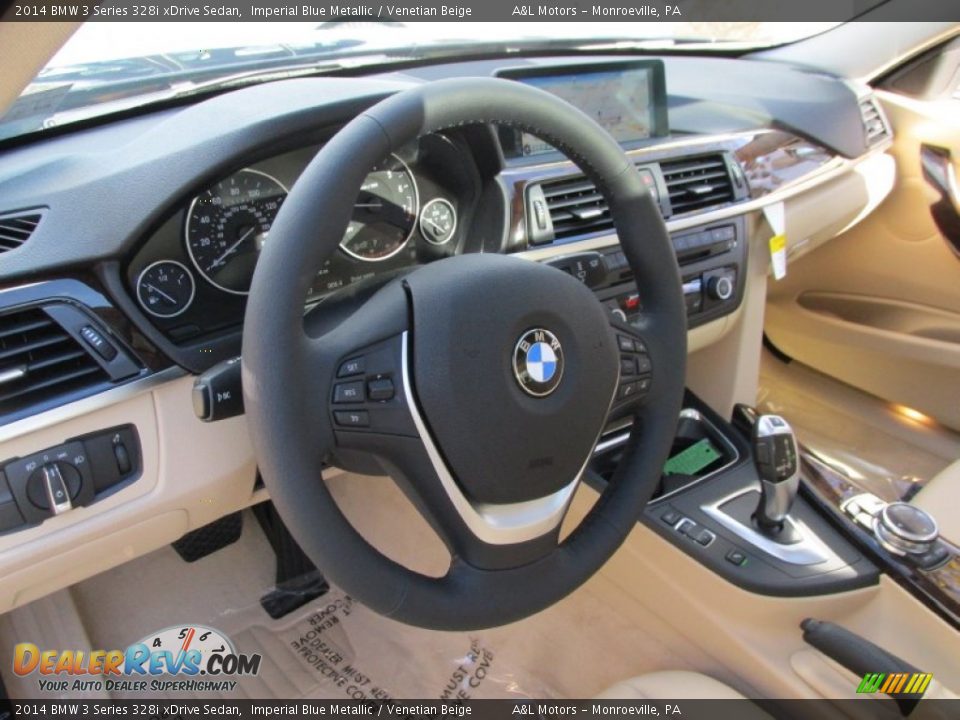 2014 BMW 3 Series 328i xDrive Sedan Imperial Blue Metallic / Venetian Beige Photo #13