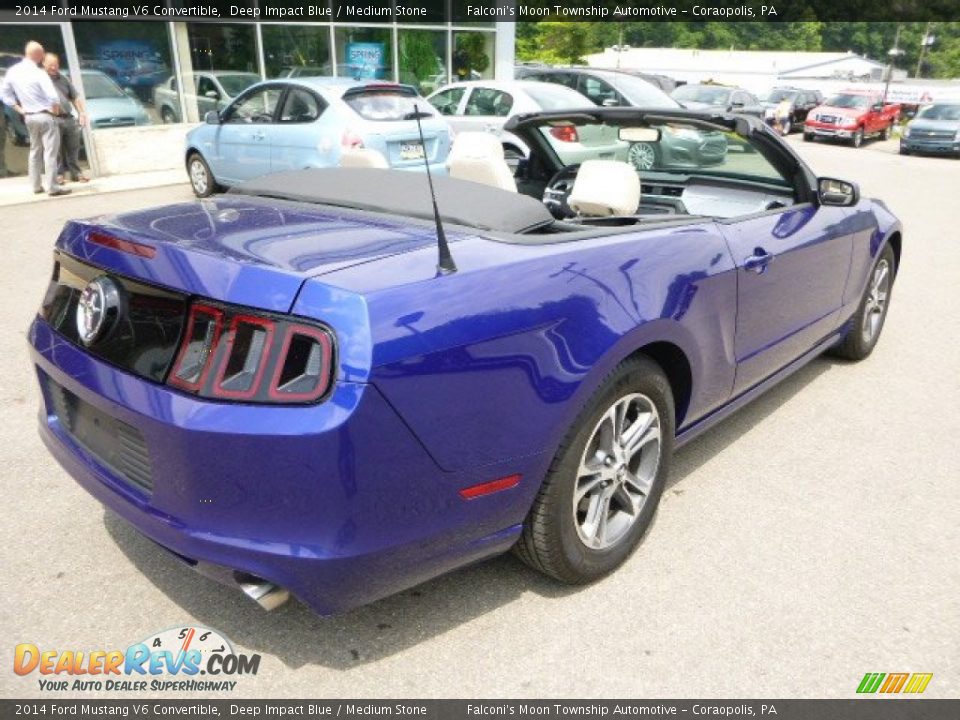 2014 Ford Mustang V6 Convertible Deep Impact Blue / Medium Stone Photo #2
