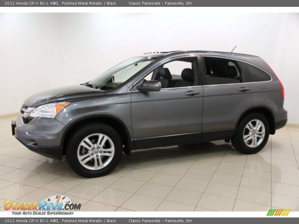 2011 Honda CR-V EX-L 4WD Polished Metal Metallic / Black Photo #3