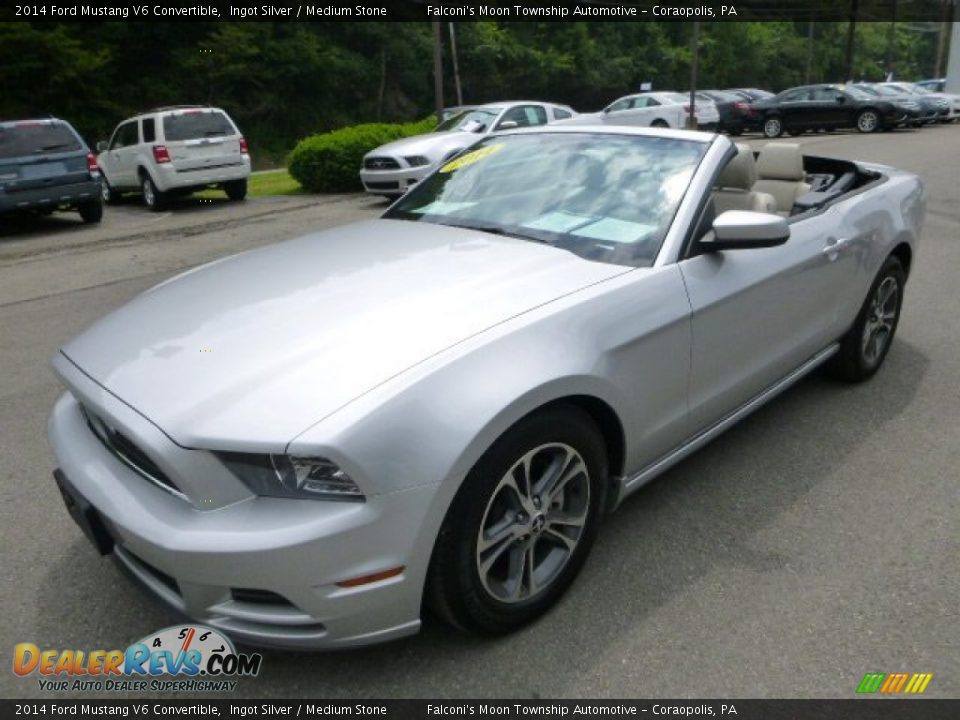 2014 Ford Mustang V6 Convertible Ingot Silver / Medium Stone Photo #6