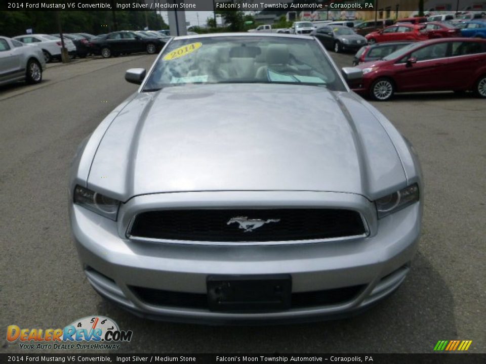 2014 Ford Mustang V6 Convertible Ingot Silver / Medium Stone Photo #7