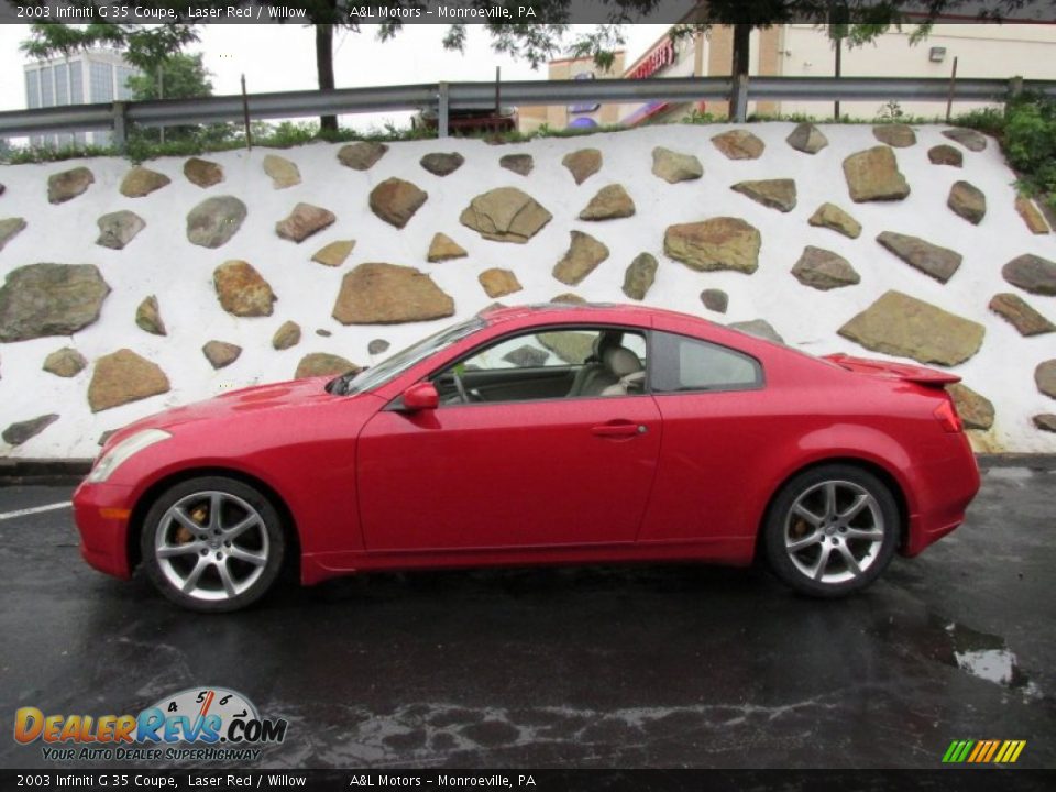 2003 Infiniti G 35 Coupe Laser Red / Willow Photo #2