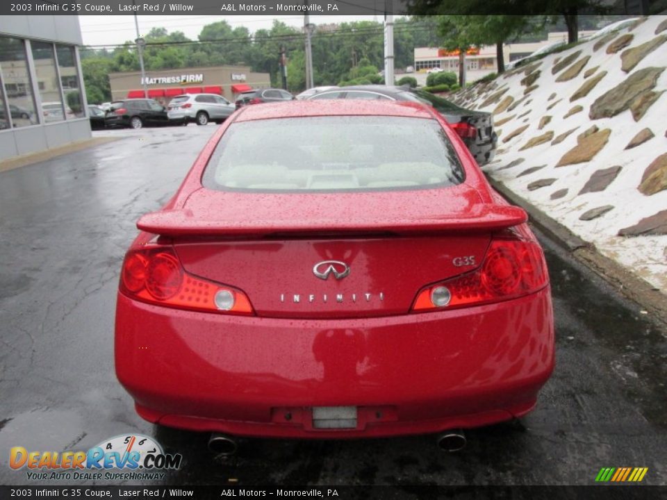 2003 Infiniti G 35 Coupe Laser Red / Willow Photo #5