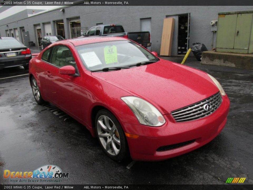 2003 Infiniti G 35 Coupe Laser Red / Willow Photo #7
