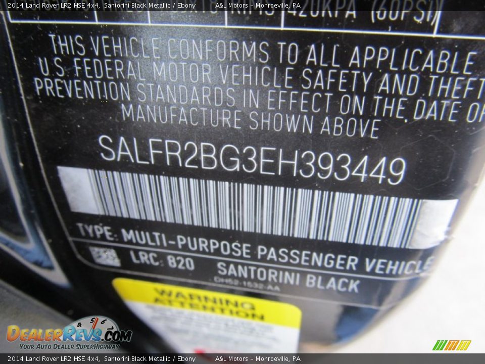 2014 Land Rover LR2 HSE 4x4 Santorini Black Metallic / Ebony Photo #19
