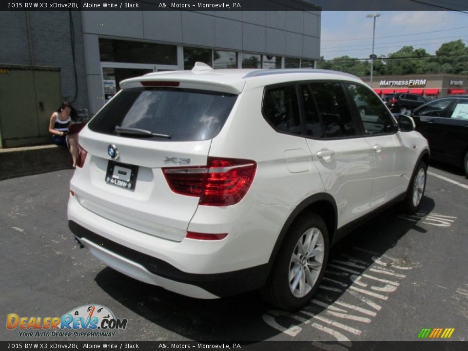 2015 BMW X3 xDrive28i Alpine White / Black Photo #6
