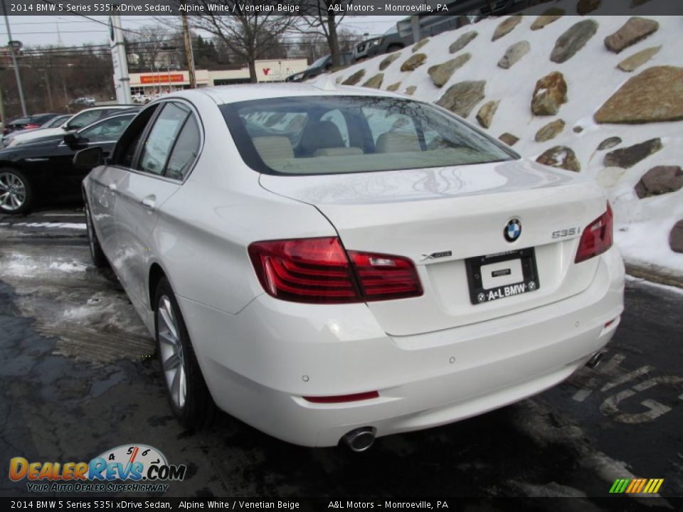 2014 BMW 5 Series 535i xDrive Sedan Alpine White / Venetian Beige Photo #4