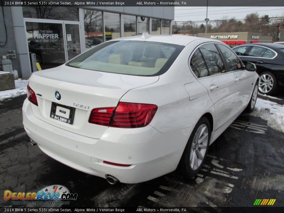 2014 BMW 5 Series 535i xDrive Sedan Alpine White / Venetian Beige Photo #6