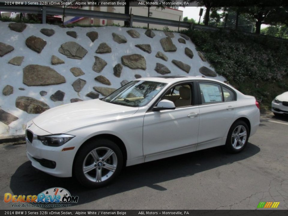 2014 BMW 3 Series 328i xDrive Sedan Alpine White / Venetian Beige Photo #1