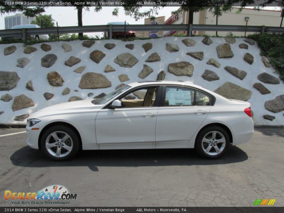 2014 BMW 3 Series 328i xDrive Sedan Alpine White / Venetian Beige Photo #2