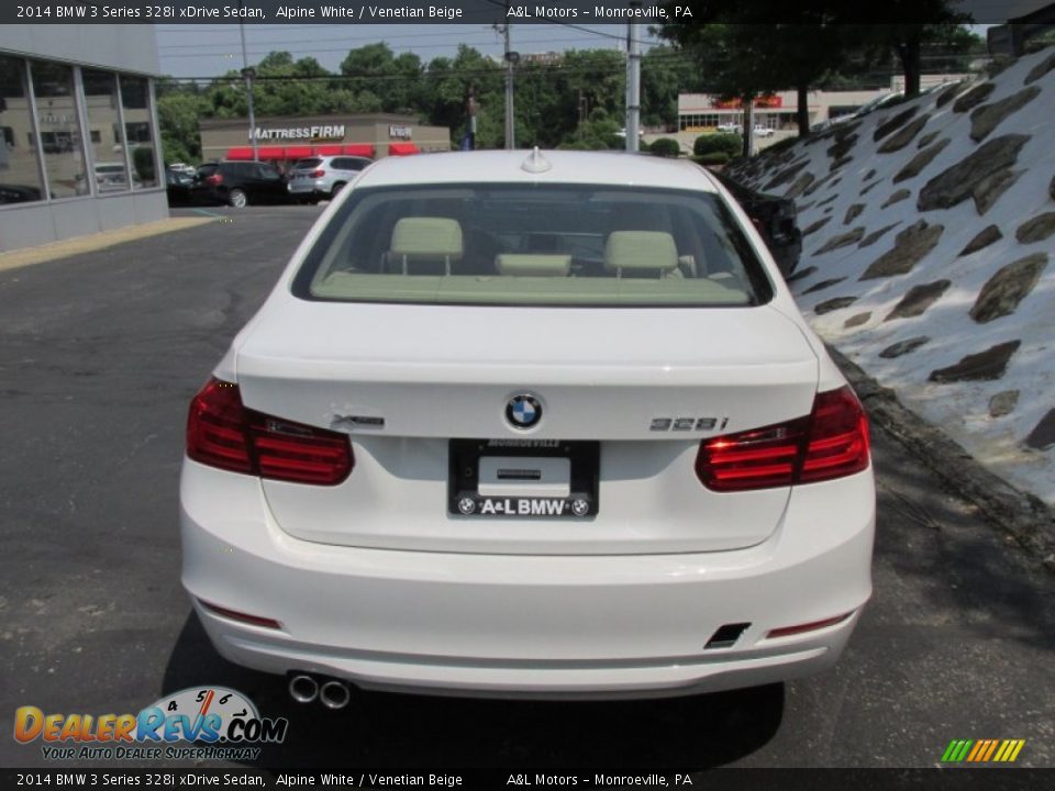 2014 BMW 3 Series 328i xDrive Sedan Alpine White / Venetian Beige Photo #5