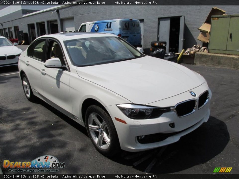 2014 BMW 3 Series 328i xDrive Sedan Alpine White / Venetian Beige Photo #7