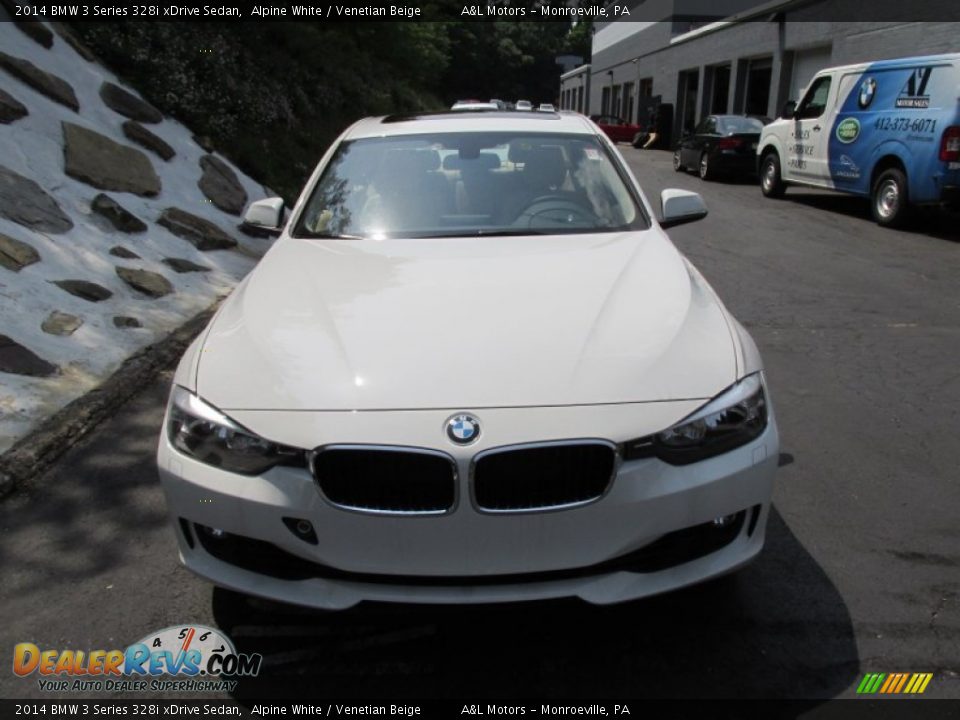 2014 BMW 3 Series 328i xDrive Sedan Alpine White / Venetian Beige Photo #8