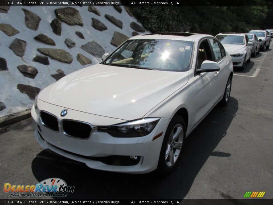 2014 BMW 3 Series 328i xDrive Sedan Alpine White / Venetian Beige Photo #9