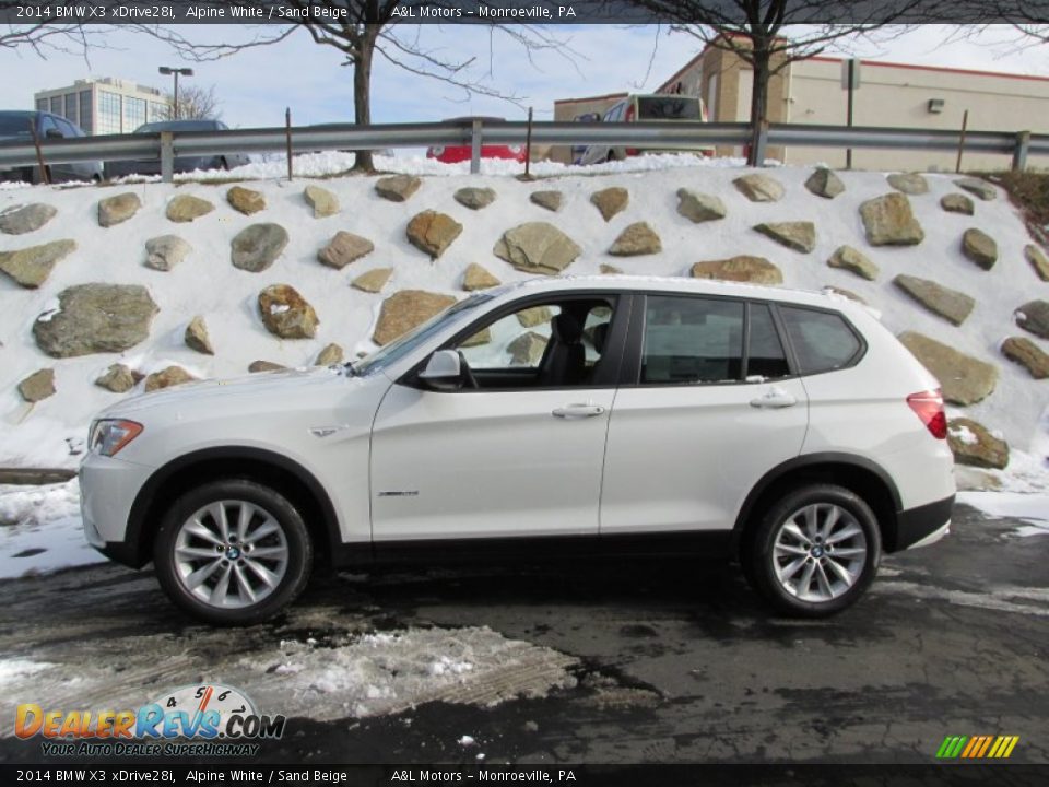 2014 BMW X3 xDrive28i Alpine White / Sand Beige Photo #2