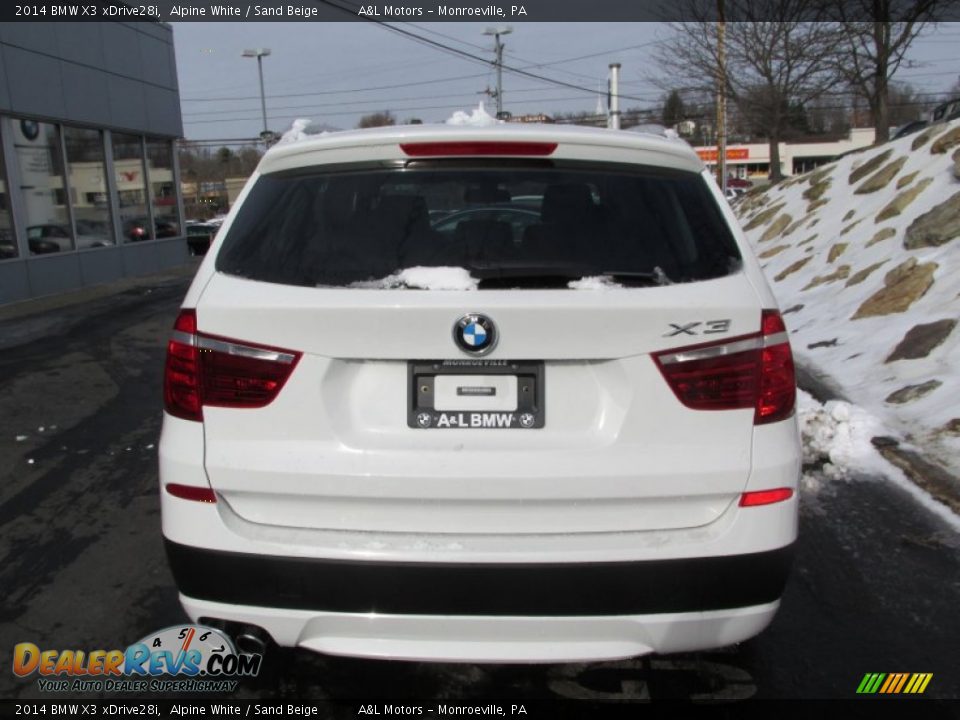 2014 BMW X3 xDrive28i Alpine White / Sand Beige Photo #5