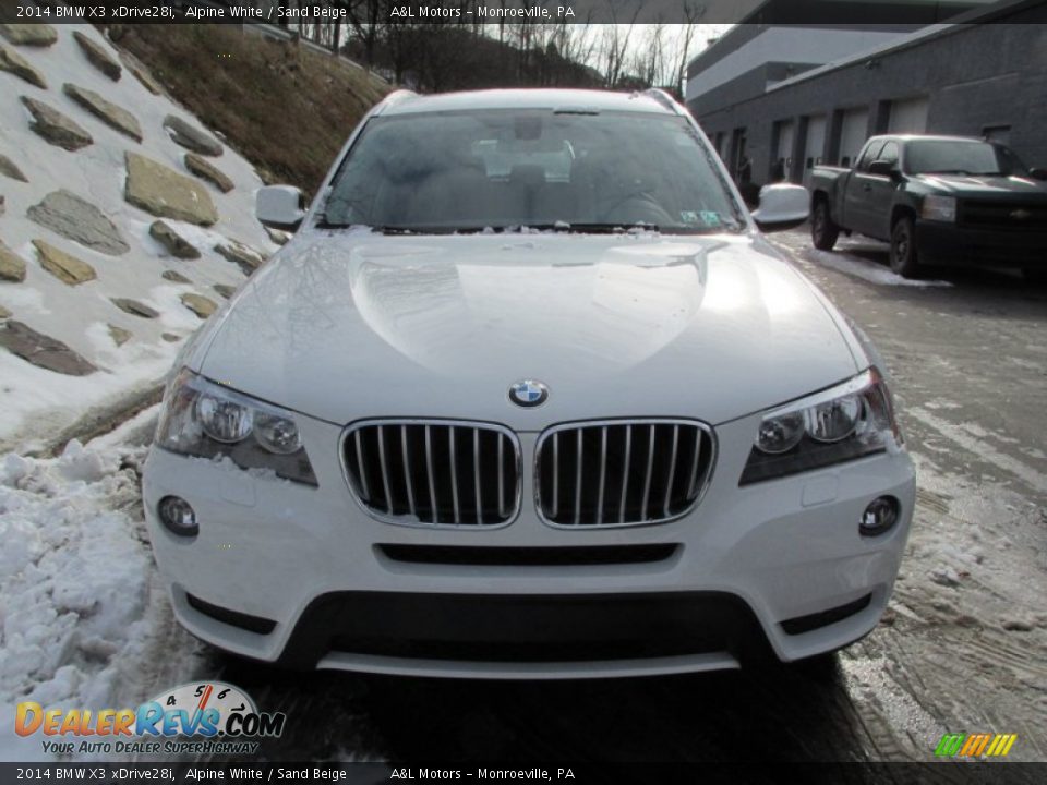2014 BMW X3 xDrive28i Alpine White / Sand Beige Photo #8