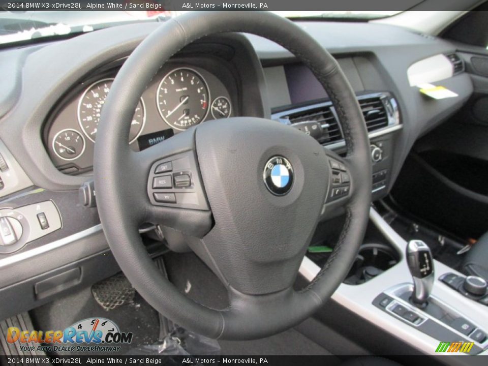 2014 BMW X3 xDrive28i Alpine White / Sand Beige Photo #14