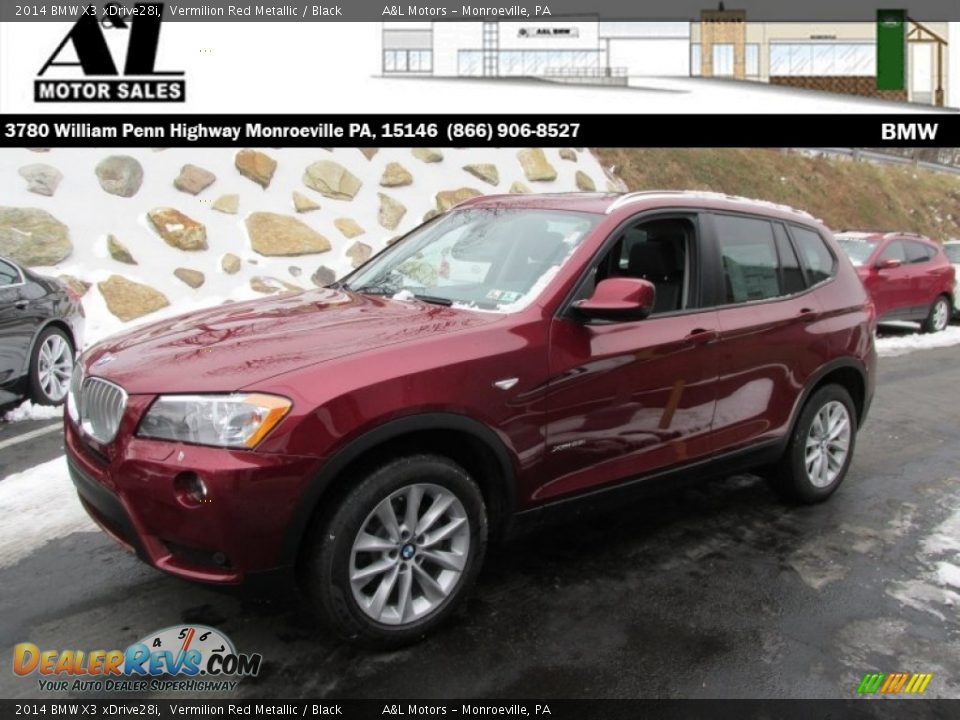2014 BMW X3 xDrive28i Vermilion Red Metallic / Black Photo #1
