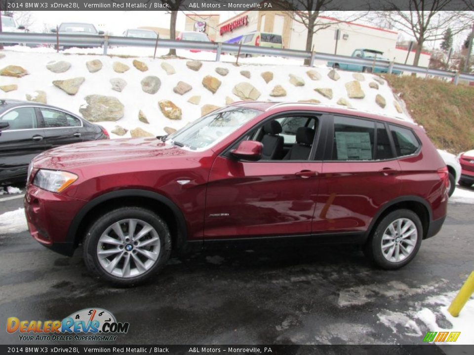 2014 BMW X3 xDrive28i Vermilion Red Metallic / Black Photo #2