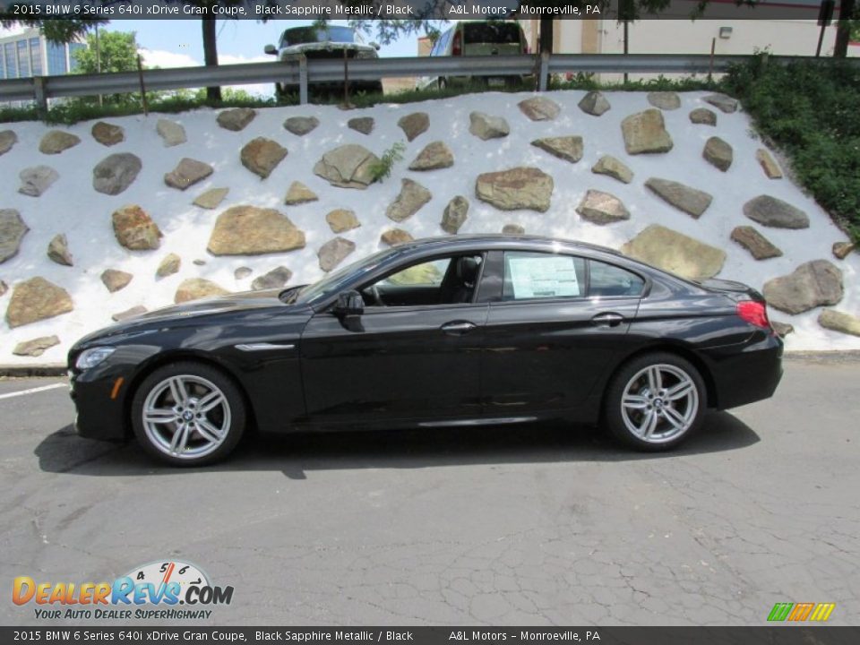 Black Sapphire Metallic 2015 BMW 6 Series 640i xDrive Gran Coupe Photo #2