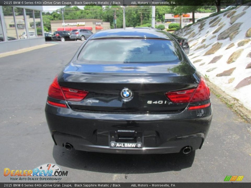2015 BMW 6 Series 640i xDrive Gran Coupe Black Sapphire Metallic / Black Photo #5
