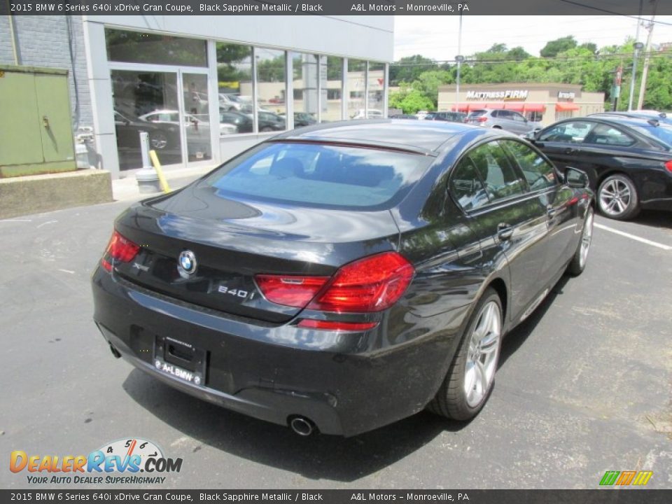 2015 BMW 6 Series 640i xDrive Gran Coupe Black Sapphire Metallic / Black Photo #6