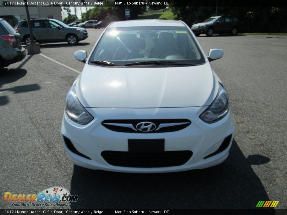 2012 Hyundai Accent GLS 4 Door Century White / Beige Photo #3