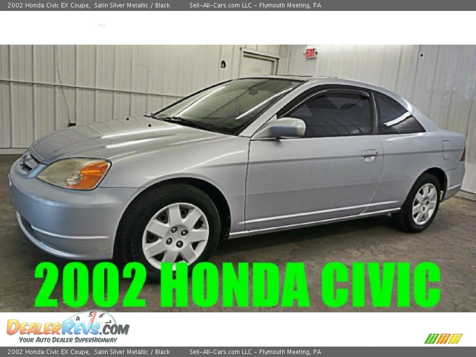 2002 Honda Civic EX Coupe Satin Silver Metallic / Black Photo #1