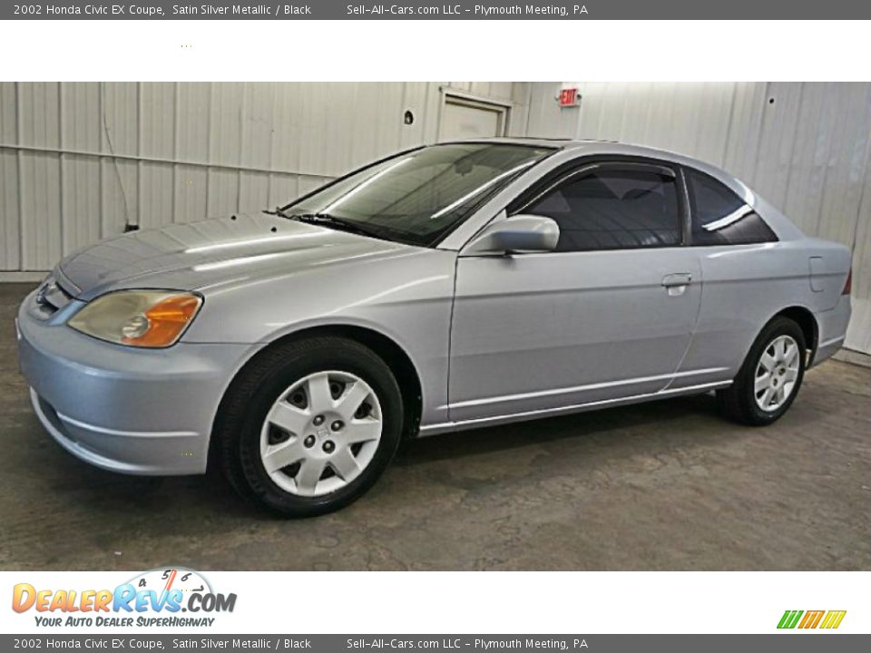 2002 Honda Civic EX Coupe Satin Silver Metallic / Black Photo #2