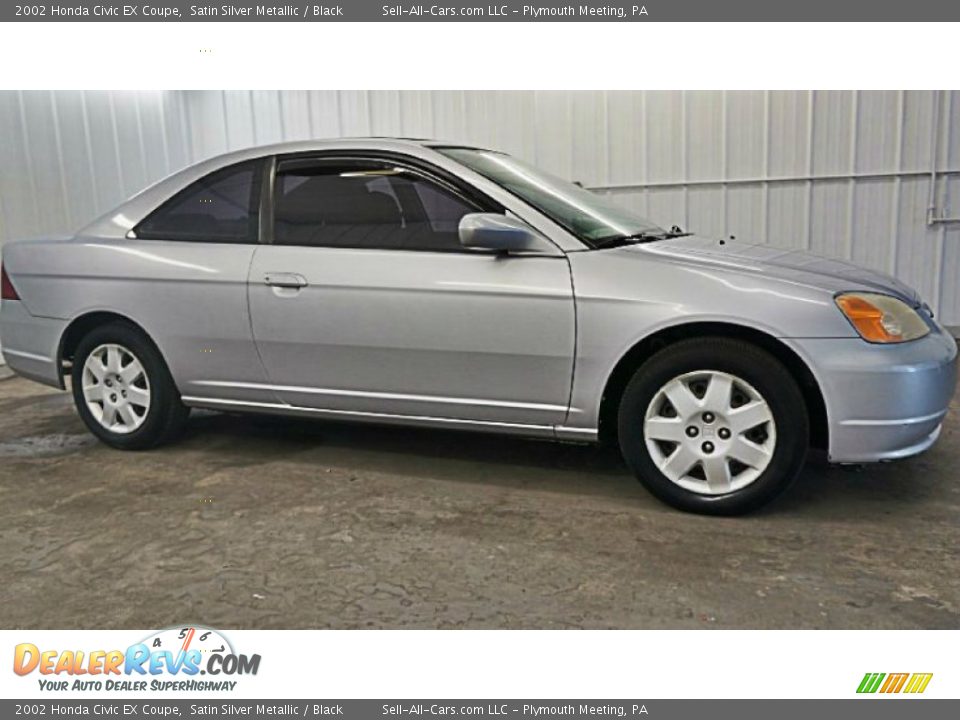 2002 Honda Civic EX Coupe Satin Silver Metallic / Black Photo #4
