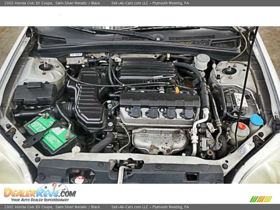 2002 Honda Civic EX Coupe Satin Silver Metallic / Black Photo #9