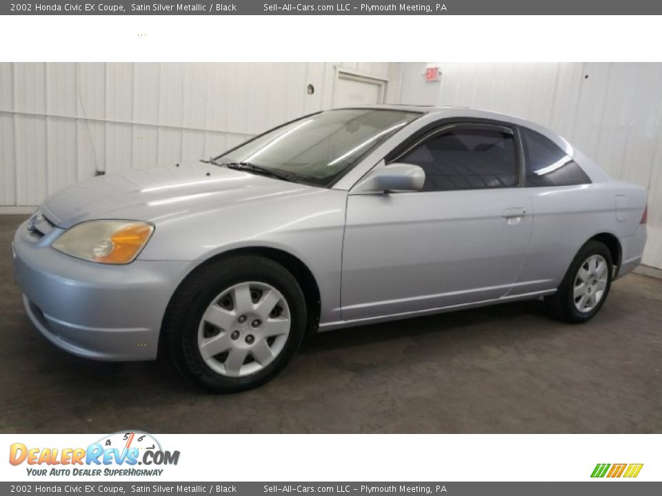 2002 Honda Civic EX Coupe Satin Silver Metallic / Black Photo #10