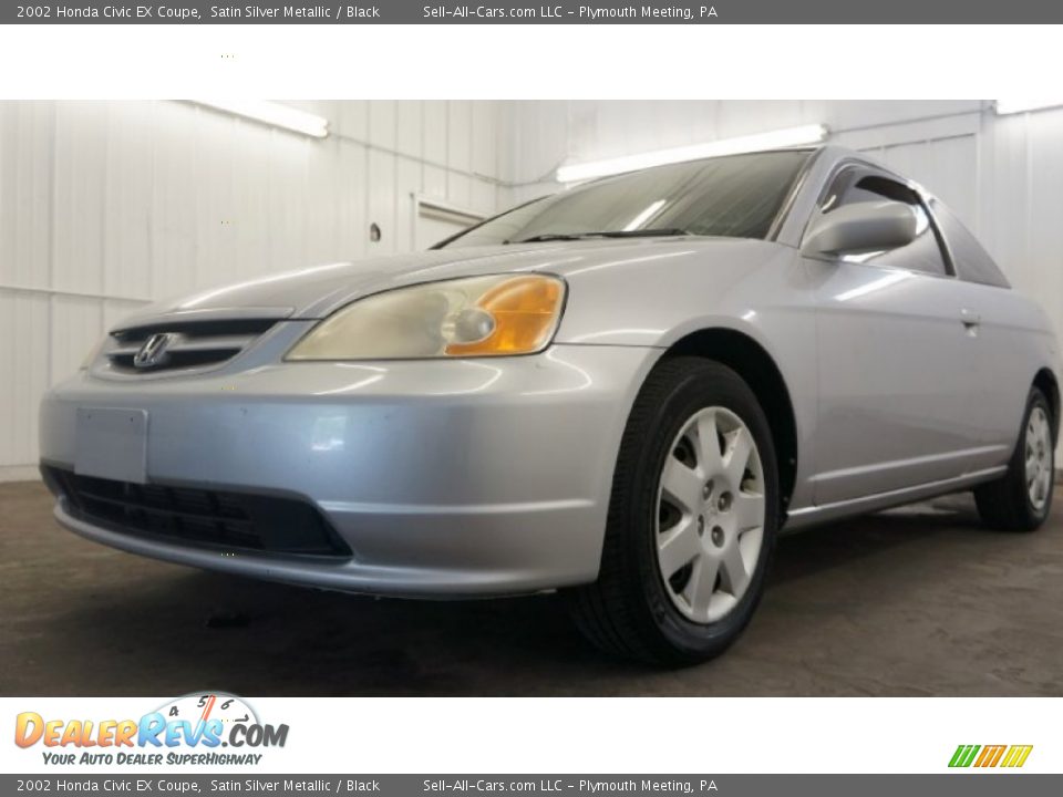 2002 Honda Civic EX Coupe Satin Silver Metallic / Black Photo #11