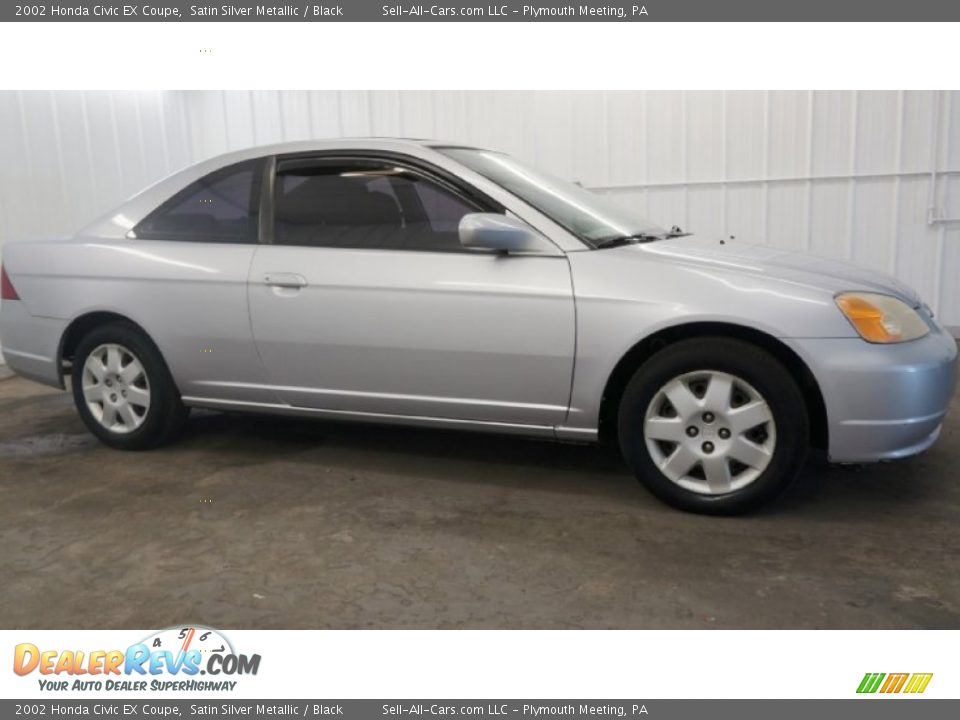 2002 Honda Civic EX Coupe Satin Silver Metallic / Black Photo #14