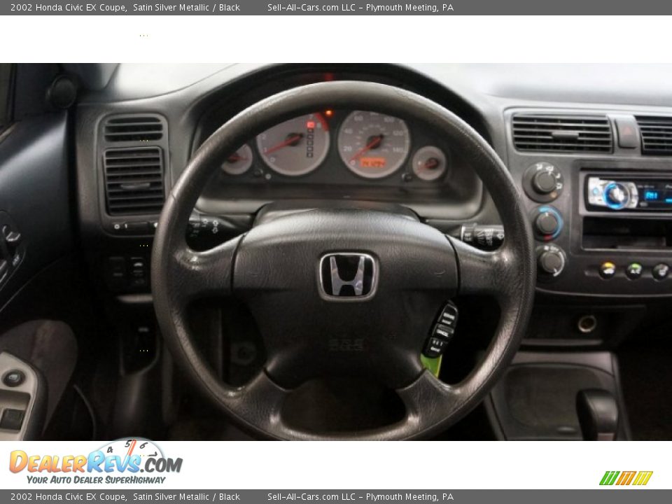 2002 Honda Civic EX Coupe Satin Silver Metallic / Black Photo #27