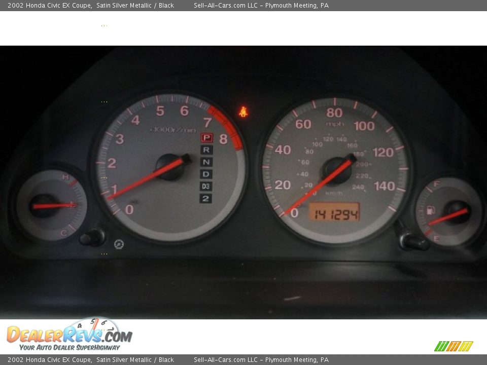 2002 Honda Civic EX Coupe Satin Silver Metallic / Black Photo #31