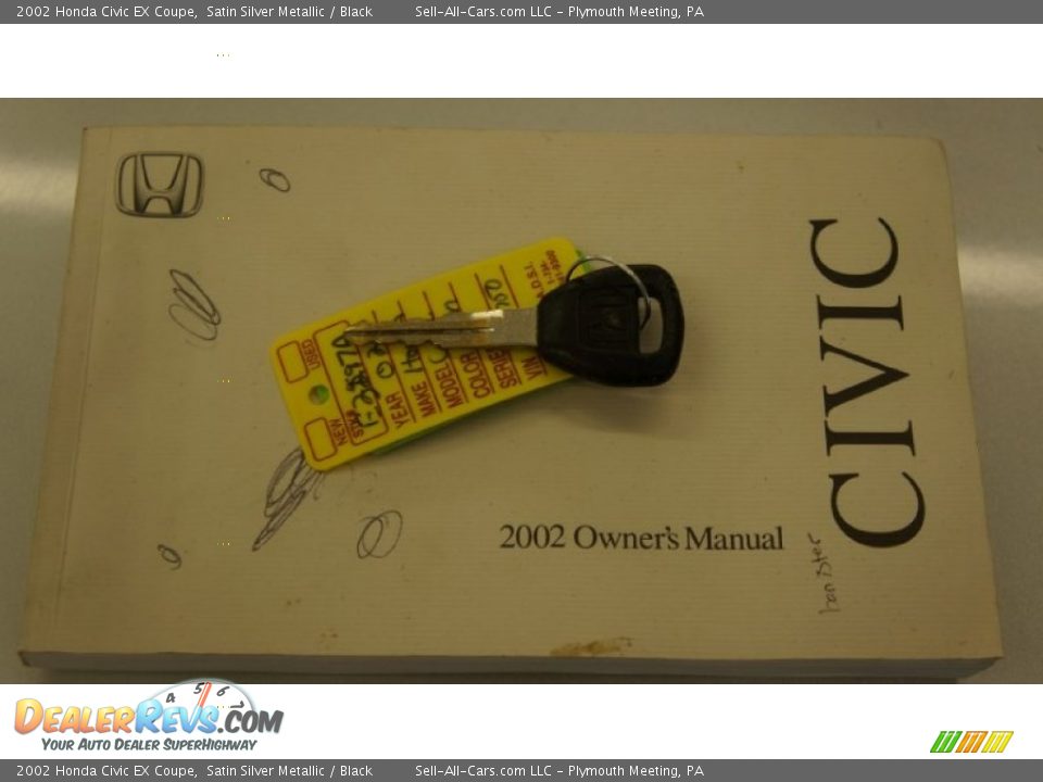 2002 Honda Civic EX Coupe Satin Silver Metallic / Black Photo #34