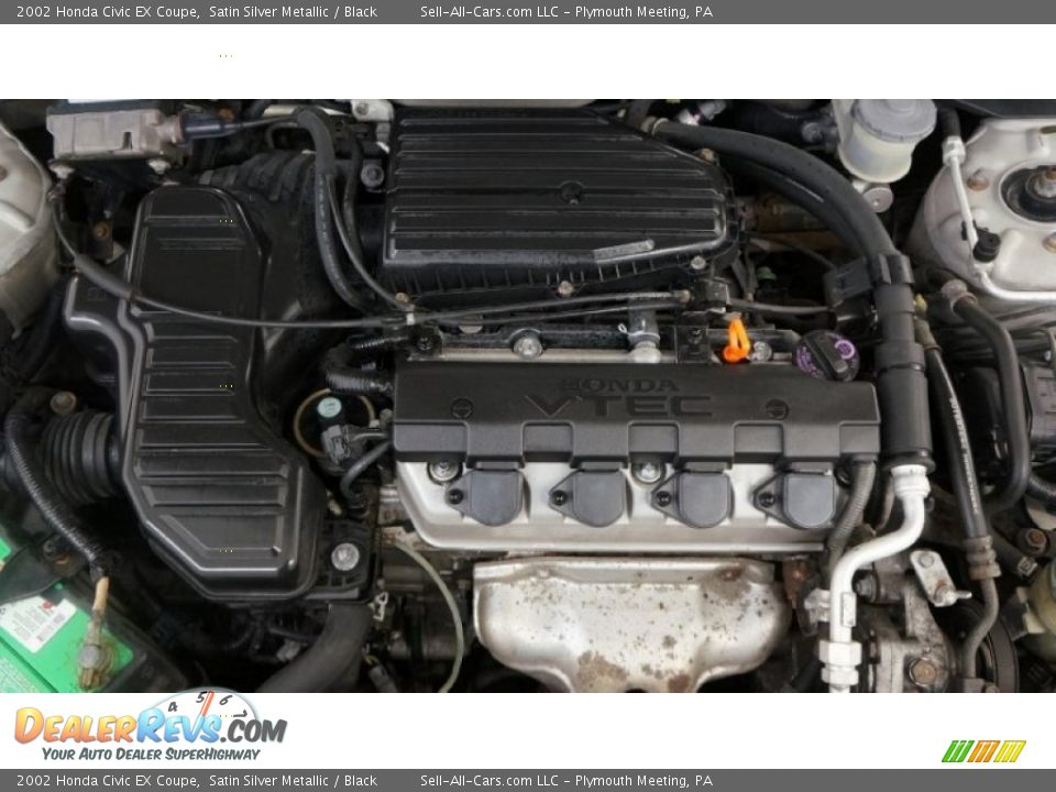 2002 Honda Civic EX Coupe Satin Silver Metallic / Black Photo #35
