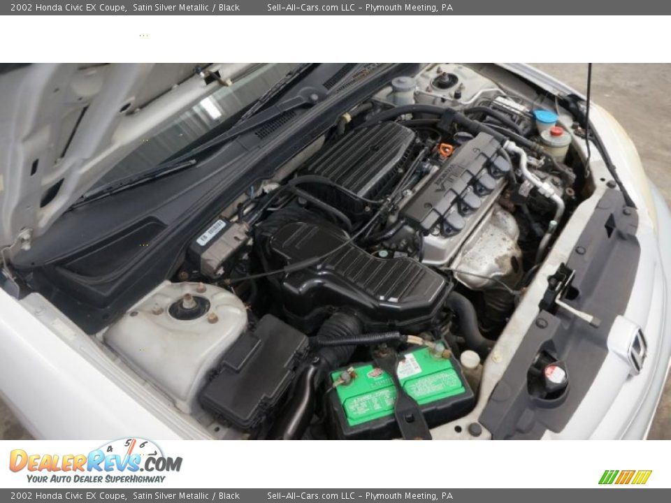 2002 Honda Civic EX Coupe Satin Silver Metallic / Black Photo #36