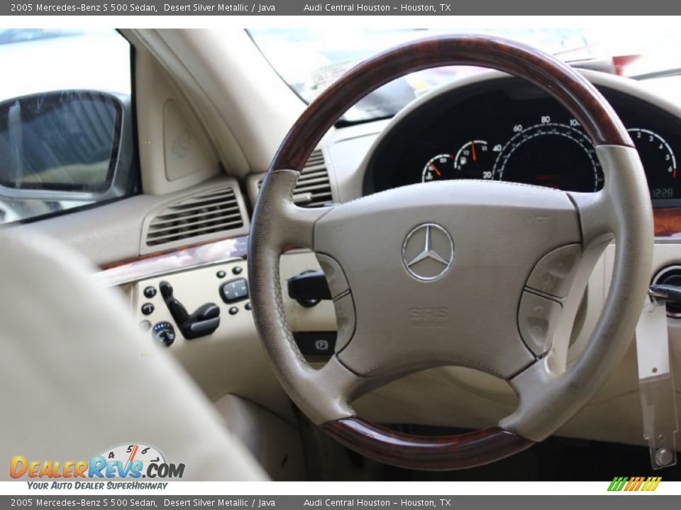 2005 Mercedes-Benz S 500 Sedan Desert Silver Metallic / Java Photo #31