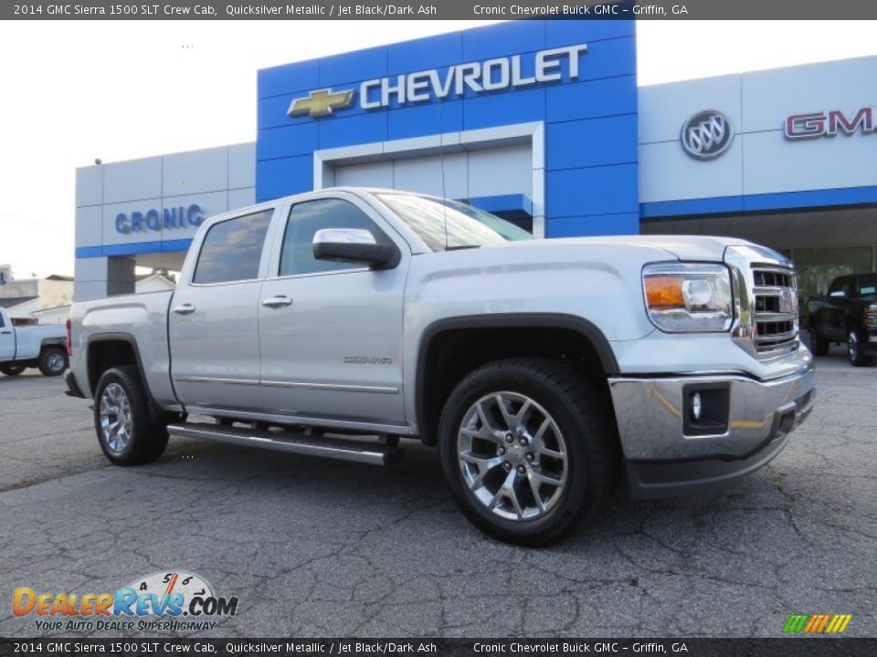 2014 GMC Sierra 1500 SLT Crew Cab Quicksilver Metallic / Jet Black/Dark Ash Photo #1